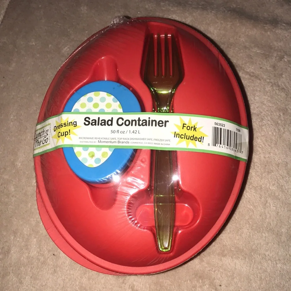 Lunch on the go Salad container with fork and dressing cup New - Picture 2 of 4